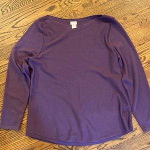 Chico’s purple sweater, size 2 (L/10). Great condition!